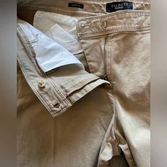 Talbots Signature Beige Khaki Straight Leg Mid Rise Pants Women’s 14 - Picture 5 of 11